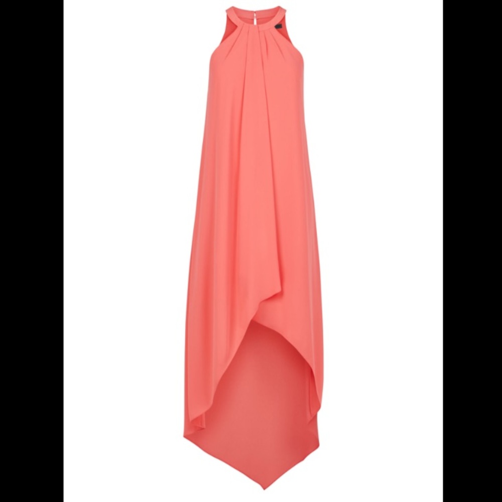 BCBG Lanna High-Low Draped Ruffle Dress